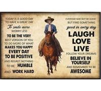 YAASIMOULE Hoy es un buen día. Ríe, ama, vive, cree en ti mismo. Póster vintage retro de vaquera.