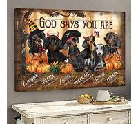 YAASIMOULE Jesús Dios dice que sois perros salchicha disfrazados de Halloween Paisaje Lienzo Impresión Arte de pared