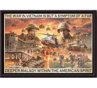 YAASIMOULE La guerra no es más que un síntoma de un mal mucho más profundo en el espíritu estadounidense (Póster enmarcado en lienzo mate)