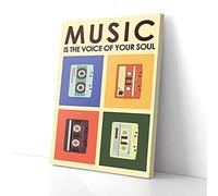 YAASIMOULE La música es la voz de tu alma - Cassette - Lienzo impreso - Arte de pared