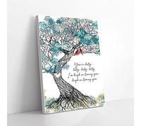 YAASIMOULE Lienzo decorativo con impresiones de I'm High On Loving You Tree Bird Love