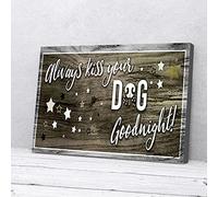 YAASIMOULE Lienzo decorativo para pared con el mensaje Siempre besa a tu perro buenas noches