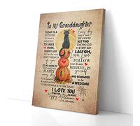 YAASIMOULE Lienzo decorativo para pared con texto A mi nieta, abuelo gato