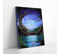 YAASIMOULE Lienzos decorativos con diseño de árbol lunar y luna, para pared, de Dreams Rewind Love's A State of Mind