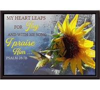 YAASIMOULE Mi corazón salta de alegría y con canción lo alabo Póster Girasol Lienzo mate enmarcado