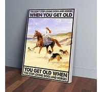 YAASIMOULE No dejes de amar a los perros y los caballos cuando envejezcas. Impresiones en lienzo para pared.