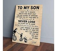 YAASIMOULE Para mi hijo, quiero que creas en lo profundo de tu corazón. Regalo de motociclista para papá. Impresiones en lienzo.