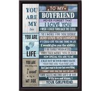 YAASIMOULE Para mi novio, nunca olvides que te amo, desearía poder volver atrás el reloj, encontraría a mi novia más pronto y más larga, póster enmarcado en lienzo mate