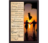 YAASIMOULE Pensé en ti hoy, pero eso no es nada nuevo. Póster de pareja al atardecer enmarcado en lienzo mate.