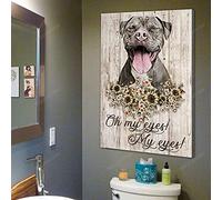 YAASIMOULE Pitbull Oh mis ojos, mis ojos Pitbull Retrato Lienzo Impresión Arte de pared