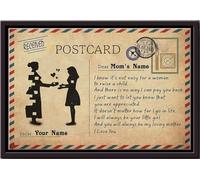 YAASIMOULE Postal Sé que no es fácil para una mujer para mi mamá, citas de mi hija, póster personalizado, arte de pared familiar, regalo para mamá, día de la madre, impresiones en lienzo mate