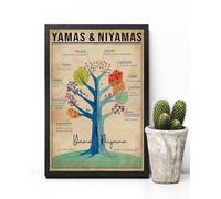 YAASIMOULE Póster arte de pared decoración del hogar Yamas & Niyamas Yama Niyama