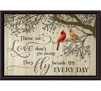 YAASIMOULE Póster Cardenal Aquellos que amamos no se van, vuelan junto a nosotros todos los días (enmarcado en lienzo mate)