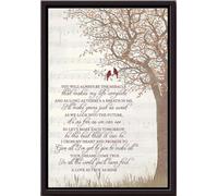 YAASIMOULE Póster con diseño de poema I Cross My Heart (hoja de letra) enmarcado en lienzo mate