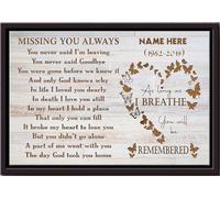 YAASIMOULE Póster conmemorativo Mientras respire, serás recordado, arte de pared, regalo para aniversario de fallecimiento, amante, día de San Valentín, impresiones en lienzo mate enmarcadas