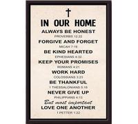 YAASIMOULE Póster Cristiano en nuestro hogar: Siempre seamos honestos, pero lo más importante, ámense los unos a los otros (enmarcado en lienzo mate)