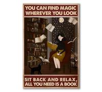 YAASIMOULE Póster d Puedes encontrar magia dondequiera que mires Siéntate y relájate todo lo necesitas es un libro Decoración de arte pared
