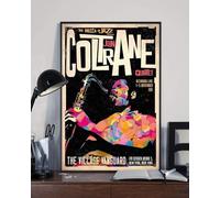 YAASIMOULE Póster de arte mural, decoración del hogar La Meca del Jazz presenta a Coltrane y John Quintet