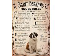 YAASIMOULE Póster de arte mural decoración del hogar: Las reglas la casa San Bernardo para enamorados