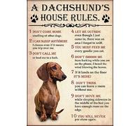 YAASIMOULE Póster de arte mural decoración del hogar: Reglas la casa para amantes los perros (MH277)