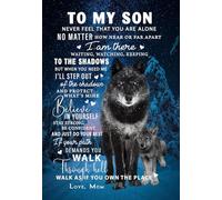 YAASIMOULE Póster de arte pared decoración del hogar Lobo para mi hijo nunca sientas que estás solo estoy aquí te amo mamá HH297