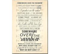 YAASIMOULE Póster de Aselin Debison En algún lugar sobre el arcoíris: ¡Qué mundo tan maravilloso! Galería de lienzo envuelta y enmarcada. Idea de regalo.
