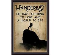 YAASIMOULE Póster de aventura de senderismo enmarcado en lienzo mate con la frase Wanderlust No tenemos nada que perder