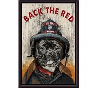 YAASIMOULE Póster de Back The Red Bulldog enmarcado en lienzo mate
