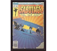 YAASIMOULE Póster de Beastie Boys Comics Sabotage enmarcado en lienzo mate