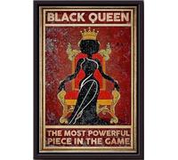 YAASIMOULE Póster de Black Queen, la pieza más poderosa del juego, decoración de pared, regalo para niñas, mujeres, Día de la Mujer, personas, impresiones en lienzo mate enmarcadas.