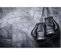YAASIMOULE Póster de boxeo personalizado y lienzo motivacional para entrenamiento, guantes viejos, arte de pared, nombre personalizado, decoración del hogar para niño e hijo.