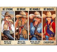 YAASIMOULE Póster de caballo Sé fuerte, valiente y humilde, arte de pared de animales, regalo para amantes, jinetes, decoración del hogar, lienzo de granja, galería envuelta, enmarcada, idea