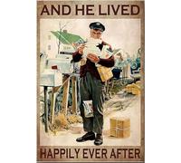 YAASIMOULE Póster de Cartero Vivió Feliz Para Siempre, Lienzo, Galería, Envuelto, Enmarcado, Idea de Regalo