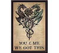 YAASIMOULE Póster de diccionario El matrimonio de los dragones, Rosa, tú y yo, Tenemos esto, enmarcado en lienzo mate