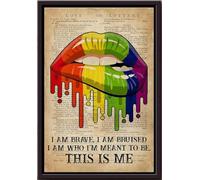 YAASIMOULE Póster de diccionario LGBT Love Lips I Am Brave Bruised This Is Me (enmarcado en lienzo mate)