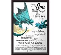 YAASIMOULE Póster de dragón de mamá a mi hijo enmarcado en lienzo mate