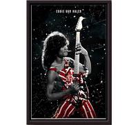 YAASIMOULE Póster de Eddie Van Halen, regalo de celebridad para fanáticos del pop y el rock, impresiones en lienzo mate enmarcadas.