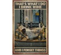 YAASIMOULE Póster de Eso es lo que hago, Beber vino, Galería de animales, Arte de pared en lienzo, Regalo para decoración de pub, Amantes de los gatos, Abanico de alcohol, Envuelto, Idea