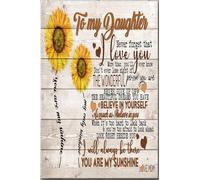 YAASIMOULE Póster de girasol inspirador para regalar a mi hija. Nunca olvides que te amo. Cree en ti misma. Siempre estarás ahí. Mamá soleada. Impresionante idea de regalo enmarcada y envuelta