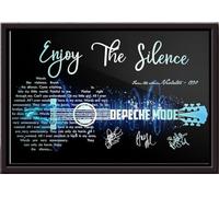 YAASIMOULE Póster de guitarra con la firma de Depeche Mode Enjoy The Silence (enmarcado en lienzo mate)