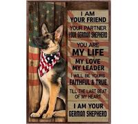 YAASIMOULE Póster de la bandera estadounidense Pastor alemán: Soy tu amigo hasta el último latido del corazón.
