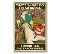 YAASIMOULE Póster de Leo libros bebo té y sé cosas decoración pared.