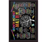 YAASIMOULE Póster de matemáticas sobre mentalidad de crecimiento enmarcado en lienzo mate