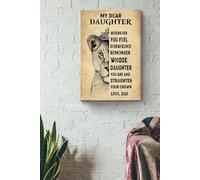 YAASIMOULE Póster de Mi querida hija, arte de pared familiar, regalo para decoración del hogar, lienzo de amante de los leones, galería envuelta, enmarcada, idea de impresión.