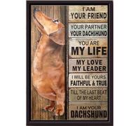 YAASIMOULE Póster de perro salchicha Soy tu amigo compañero enmarcado en lienzo mate