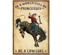 YAASIMOULE Póster de princesa vaquera, caballo corriendo, arte de pared, regalo para amantes, jinete, caballo, lienzo, galería, envuelto, enmarcado, idea de impresiones