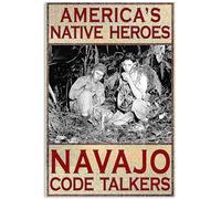 YAASIMOULE Póster de retrato los héroes nativos americanos Navajo Code Talkers