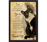 YAASIMOULE Póster de Soy tu gato de esmoquin, arte de pared con animales, regalo para tu amante, mamá, decoración del hogar, impresiones en lienzo mate enmarcadas