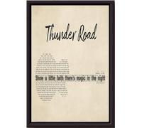 YAASIMOULE Póster de Thunder Road, arte de pared musical, regalo para fans de Bruce Springsteen, The E Street Band, amante del pop, impresiones en lienzo mate enmarcadas
