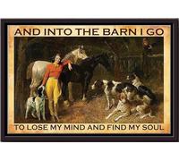 YAASIMOULE Póster de vaquera Lose Mind Find Her Soul, arte de pared de animales, regalo para amantes de los caballos, jinete, decoración del hogar, impresiones en lienzo mate enmarcadas de